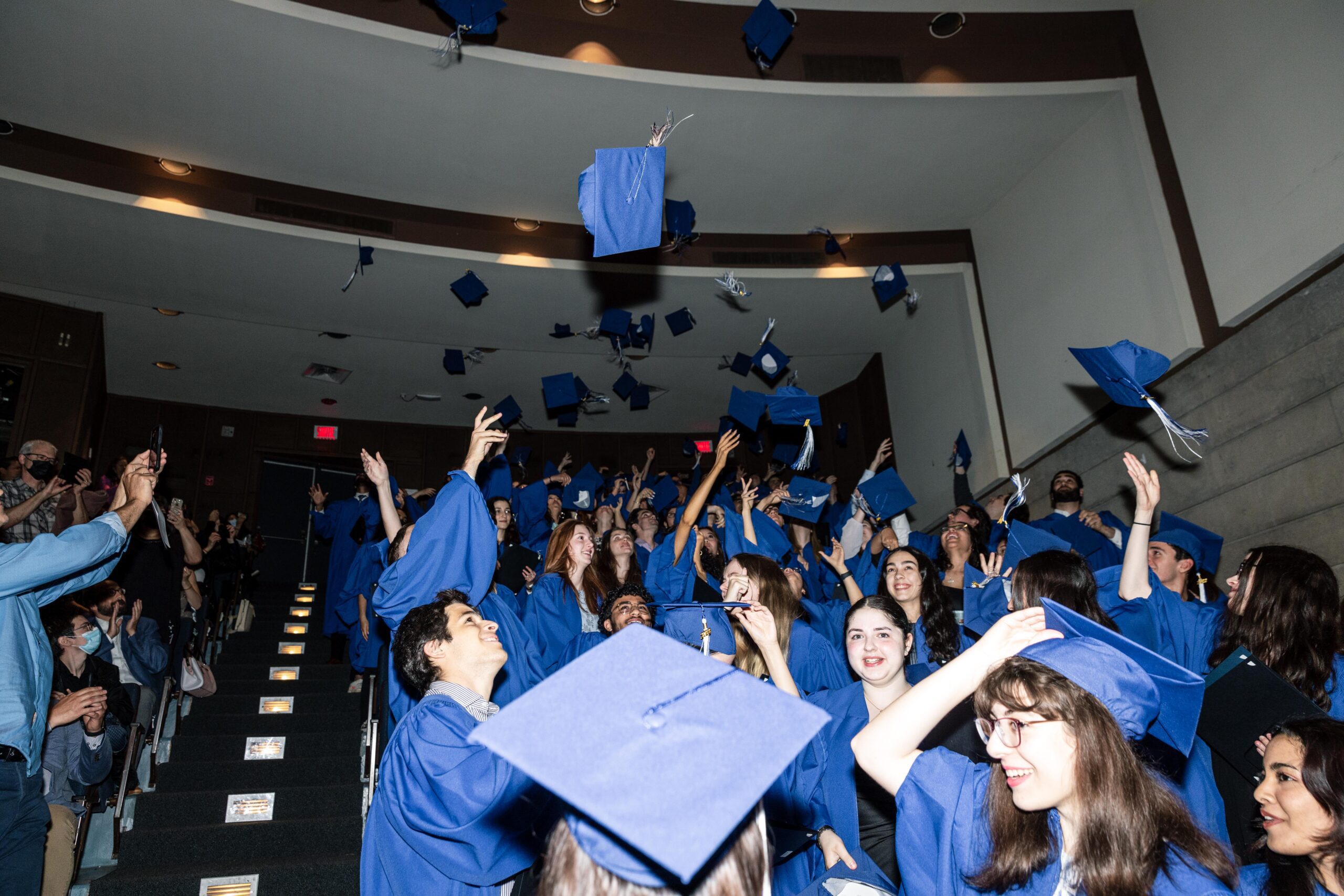 Students at graduation ceremony